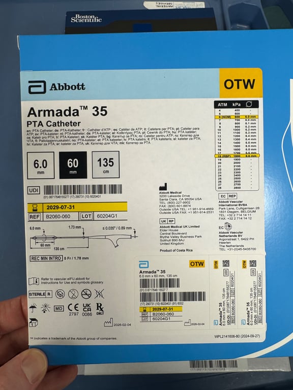 B2060-060 - Armada 35 PTA Catheter 6 mm x 60 mm x 135 cm / Over-The-Wire