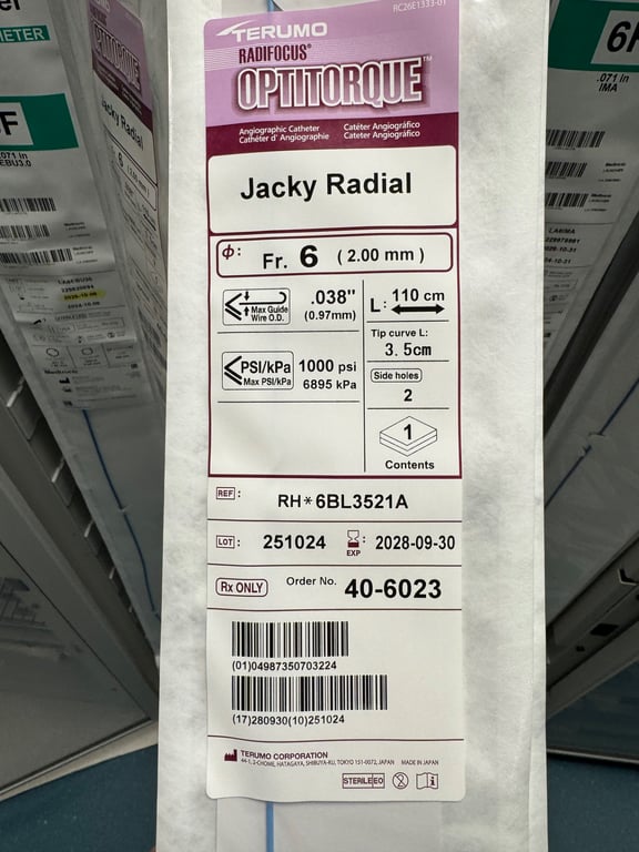 RH*6BL3521A - RADIFOCUS OPTITORQUE Angiographic Catheter