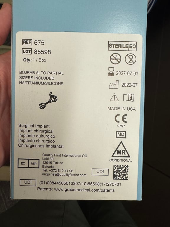 675 - BOJRAB ALTO PARTIAL SIZERS INCLUDED HA/TITANIUM/SILICONE