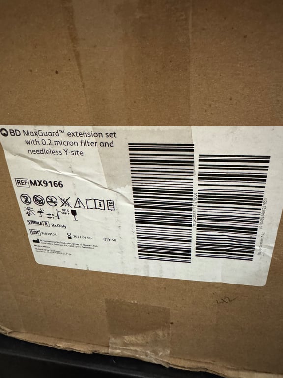 MX9166 - Extension set, with 0.2 micron filter and needleless Y-site 41 cm (16 in)