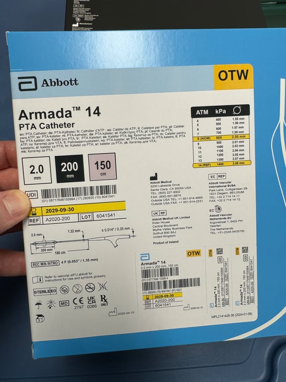 A2020-200 - Armada 14 PTA Catheter 2.0 mm x 200 mm x 150 cm / Over-The-Wire