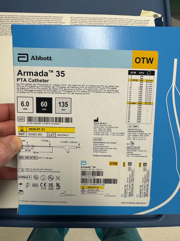B2060-060 - Armada 35 PTA Catheter 6 mm x 60 mm x 135 cm / Over-The-Wire