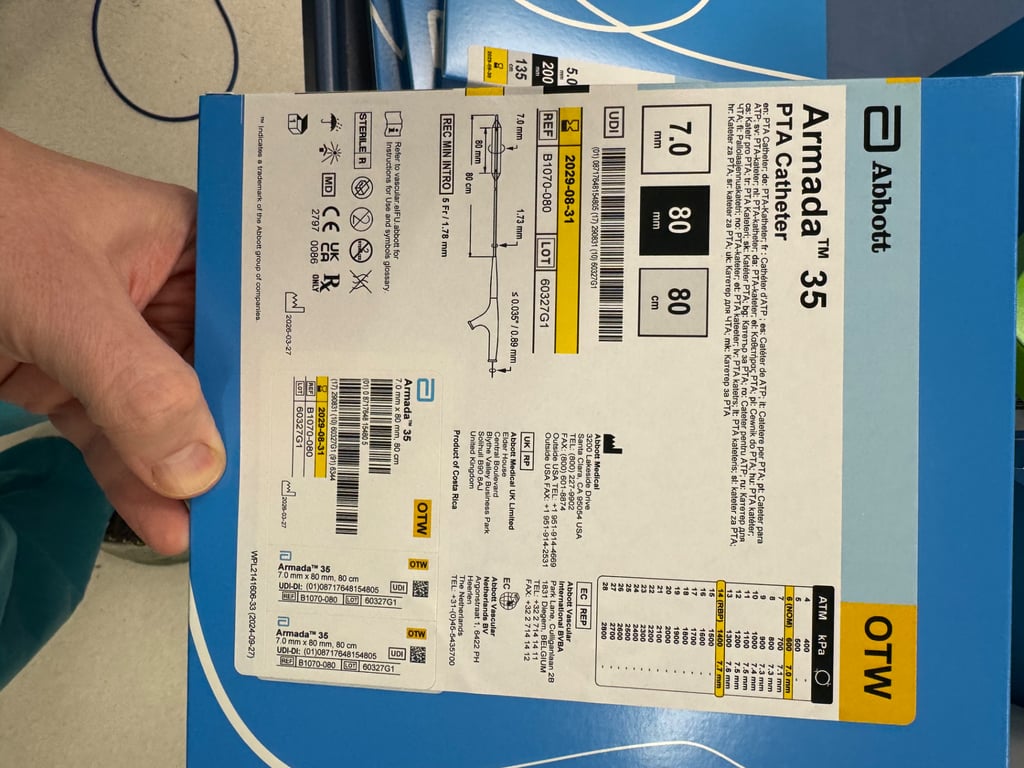 B1070-080 - Armada 35 PTA Catheter 7 mm x 80 mm x 80 cm / Over-The-Wire