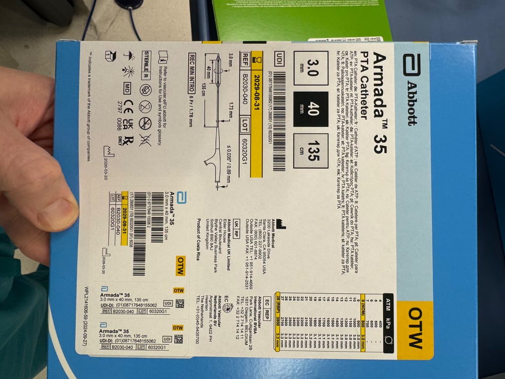 B2030-040 - Armada 35 PTA Catheter 3 mm x 40 mm x 135 cm / Over-The-Wire