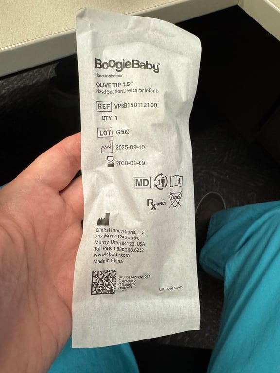 VPBB150112100 - BoogieBaby nasal aspirator – olive tip 4.5 inch long