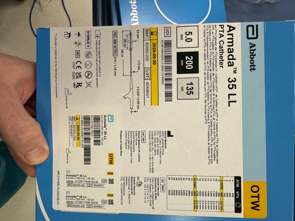 B2050-200 - Armada 35 LL PTA Catheter 5 mm x 200 mm x 135 cm / Over-The-Wire