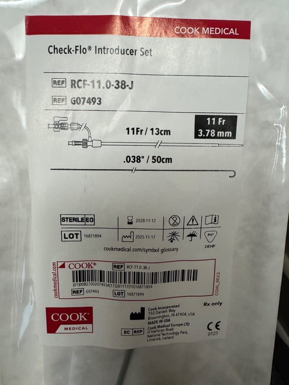 RCF-11.0-38-J - Check-Flo Introducer Set