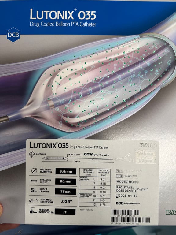 LX357598cy - LUTONIX 035 Drug Coated Balloon PTA Catheter